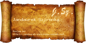 Jandaurek Szironka névjegykártya